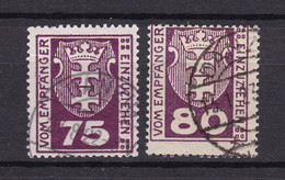 Danzig - 1921 - Portomarken - Michel Nr. 5/6 - Gestempelt - 80 Euro - Danzig