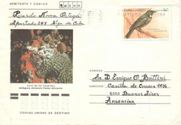 Cuba 1981 Cover With Fauna Theme, Sent From Santiago De Cuba To Buenos Aires, Argentina. Chap. 8 - Cartas