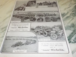 ANCIENNE PUBLICITE  CAMION ROUE JUMELE  MICHELIN 1913 - Camion