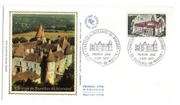 1972-- FDC Soie  --Chateau De Bazoches Du Morvand  -- --cachet  BAZOCHES--58...............à Saisir - 1970-1979