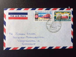 NEW ZEALAND 1963 AIR MAIL LETTER TO THE NETHERLANDS TRAINS TREINEN - Corréo Aéreo