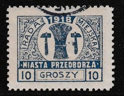 POLAND Przedborz 1918 Fi 10B T.1 Used Perf 10 - Otros & Sin Clasificación