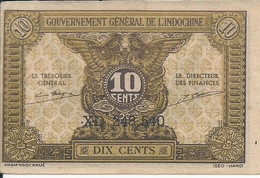 INDOCHINE  -   10 Cents Nd(1942)  -- UNC --    Indochina - Indochine