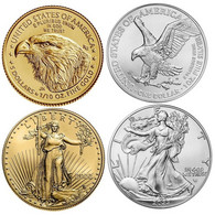 United States 2022 1/10 Oz. American Gold Eagle BU & 1 Oz American Silver Eagle BU USA New Set  (**) - Otros – América