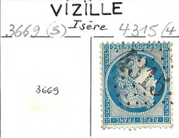 FRANCE Classique,  Obl. PC Et GC Des Villes Sur TP Isolés: VIZILLE (Isère) GC 4315 (4) - Autres & Non Classés