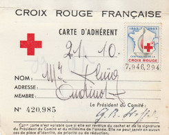 CROIX ROUGE CARTE D ADHERENT + 2 VIGNETTES 1963 - Cruz Roja