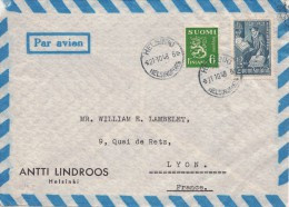 LETTRE FINLANDE COVER FINLAND 21.10.1948.  PAR AVION. HELSINKI - LYON FRANCE  /6945 - Lettres & Documents