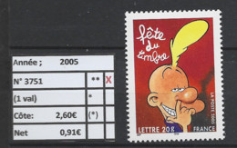 ANNEE 2005 SPLENDIDE TIMBRES DE LUXE FRANCE N° 3751 NEUF (**) SANS TRACE DE CHARNIERE CÖTE: 2.60 € Y&T A SAISIR!!!!!! - Unused Stamps