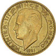 Monnaie, Monaco, Rainier III, 20 Francs, Vingt, 1951, TTB+, Bronze-Aluminium - 1949-1956 Anciens Francs