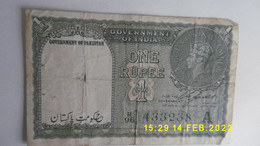 Billet Banque Inde 1 Rupie - Roi George VI - 1938 Probablement - Indien