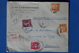 AR1 FRANCE BELLE LETTRE CHARGEE RECOM.1934 PARIS  BRIANCON +A VOIR +CACHETS CIRE ROUGE  +   ++AFFRANCH.INTERESSANT - Storia Postale