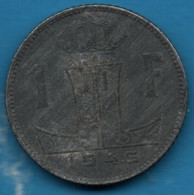 BELGIQUE 1 FRANC 1945 KM# 128 Léopold III Zinc - 1 Franc