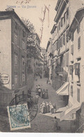 TRIESTE-VIA DONOTA-BELLA ED ANIMATA CARTOLINA VIAGGIATA IL 2-11-1904 - Trieste (Triest)