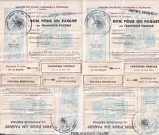 FEUILLE COMPLETE "BON POUR UN PAQUET FRANCHISE MILITAIRE" TETE-BECHE" PRE-OBLITERATION GROUPEMENT SAHARIEN DU SUD - Franchise Stamps