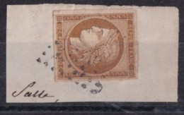 1849 - CERES - YVERT N° 1 OBLITERE SUR FRAGMENT - COTE = 350 EUR. - 1849-1850 Cérès