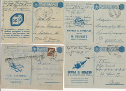 1942 6 FRANCHIGIE MILITARI SECONDA GUERRA CON MOTTI PUBBLICITARI DIFFERENTI - Military Mail (PM)