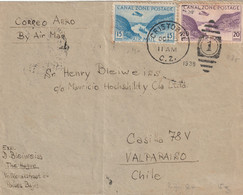 Canal Zone Airmail Cover To Chili (exp. Bleiweiss The Hague) Christobal 15/10/1936 - Central America