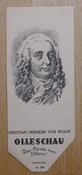 Christian Freiherr Von Wolff Wolf Philosoph Breslau Halle An Der Saale - 996 - Olleschau Lesezeichen Bookmark Signet Mar - Marque-Pages