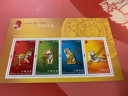 HK Stamp Tiger In Specimen  S/s Mnh Official In Limited - Neufs