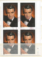 USA 2003 Cary Grant Legends Of Hollywood SC.#3692  VFU Plate Block 4 On-piece - Numero Di Lastre