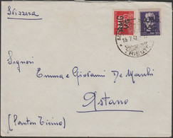 257 *  Lettera Da Trieste Del 15.7.47 Diretta In Svizzera, Affrancata Con L. 5 + L. 10 N. 10 + 11. SPL - Marcophilie