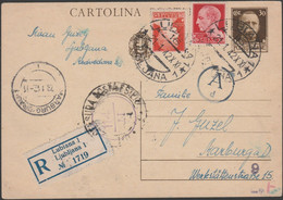 263 *  Cartolina Preaffrancata Cent. 30, R/ta Da Lubiana Il 21.1.42 Diretta In Germania Affrancata Con 2 Francobolli Com - Ljubljana