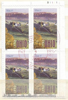 USA 2003 Ohio Statehood SC.#3773 VFU Plate Block 4 On-piece - Plaatnummers