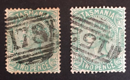 1878 - Australia - Tasmania - Queen Victoria - Two Pence -  2 Stamps -used - Used Stamps