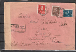Romania Suceava CENSORED REGISTERED COVER WWII 1943 - World War 2 Letters