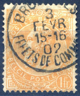 Belgique COB N°65 - Cachet BRUXELLES EFFETS DE COMMERCE 3.2.1902 - (F2109) - 1893-1900 Schmaler Bart
