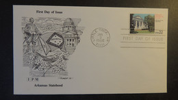 USA 1986 FDC Arkansas Statehood Little Rock Postmark Good Used - 1981-1990