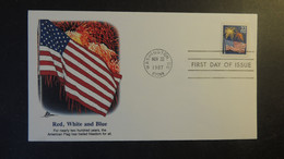 USA 1987 FDC Red White And Blue Flag Washington Postmark Good Used - 1981-1990