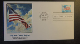 USA 1987 FDC Flag With Clouds Booklet Washington Postmark Good Used - 1981-1990