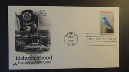 USA 1987 FDC Idaho Statehood Birds Boise Postmark Good Used - 1981-1990