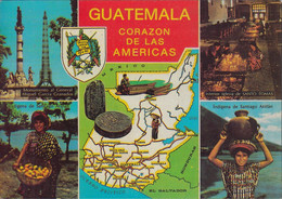 Guatemala - Old Views - Map - Monunemto - Indigena - Siehe Stempel ! - Guatemala