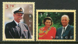 NORWAY 1997 King Harald V 60th Birthday MNH / **.   Michel 1244-45 - Unused Stamps