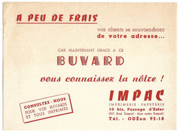 BUVARD - Imprimerie Papeterie IMPAC, Paris, Vos Clients Se Souviendront De Votre Adresse - Papeterie