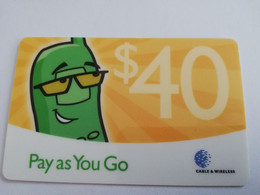 ST VINCENT & GRENADINES   $ 40 PAY AS YOU GO  YELLOW THICK  Prepaid   Fine Used  Card  **8756 ** - Saint-Vincent-et-les-Grenadines