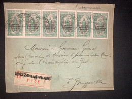 Lettre Recommandée Brazzaville Plaine 25 Juin 1929 ( No 79 X 6 à 0,85) Cachet Arrivée Brazzaville Au Dos - Briefe U. Dokumente