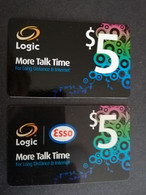 BERMUDA  $5,- 2X LOGIS  1X WITH ESSO 1X WITHOUT   2 DIFFERENT         PREPAID CARD  Fine USED  **8766** - Bermuda