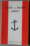 Société Des Régates D'Annecy (Haute-Savoie), Saison 1955-56 - Alpes - Pays-de-Savoie