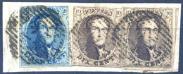 Belgique Médaillon X3 Sur Fragment - (F2021) - 1863-1864 Medallones (13/16)