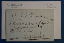 AR2 FRANCE BELLE LETTRE 1803 AN 11 PONTERY POUR QUINTIN+ +A VOIR  + AFFRANCH. INTERESSANT - Non Classés