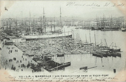 13 Marseille Les Embarcations Dans Le Vieux Port Cpa Cachet 1904 - Vieux Port, Saint Victor, Le Panier