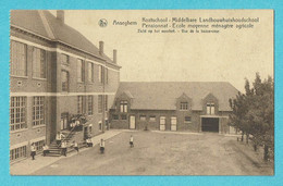 * Anzegem - Anseghem (West Vlaanderen) * (Nels) Pensionnat, école Moyenne Ménagère Agricole, Middelbare School, Cour - Anzegem