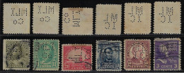 Canada USA 1917/1972 6 Stamp Perfin MLI/Co And ML/IC By Metropolitan Life Insurance Company Lochung Perfore - Perfin