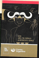 #10092 ARGENTINE,ARGENTINA 2021 CHINA LUNAR NEW YEAR BUFFALO OX ZODIAC POST OFFIAL BROCHURE - Ongebruikt