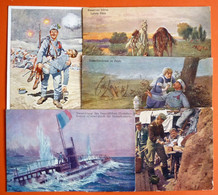 MILITARIA - WAR 1914-18 , LOT 5 OLD POSTCARDS K.u.K. - Oorlog 1914-18