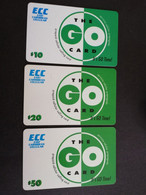 ST MAARTEN 3 GO CARDS  ECC $10,$20,$50,-- PREPAID   **8792 ** - Antilles (Netherlands)