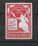 Vignette - Poster Stamp. 1900 - PARIS Exposition Universelle - Erinofilia